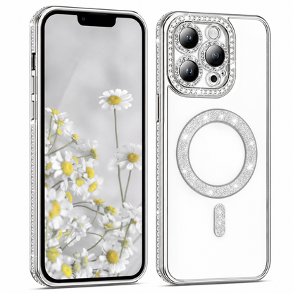 Glitter Electroplated MagSafe Case for Apple iPhone 16 Pro Max - Silver