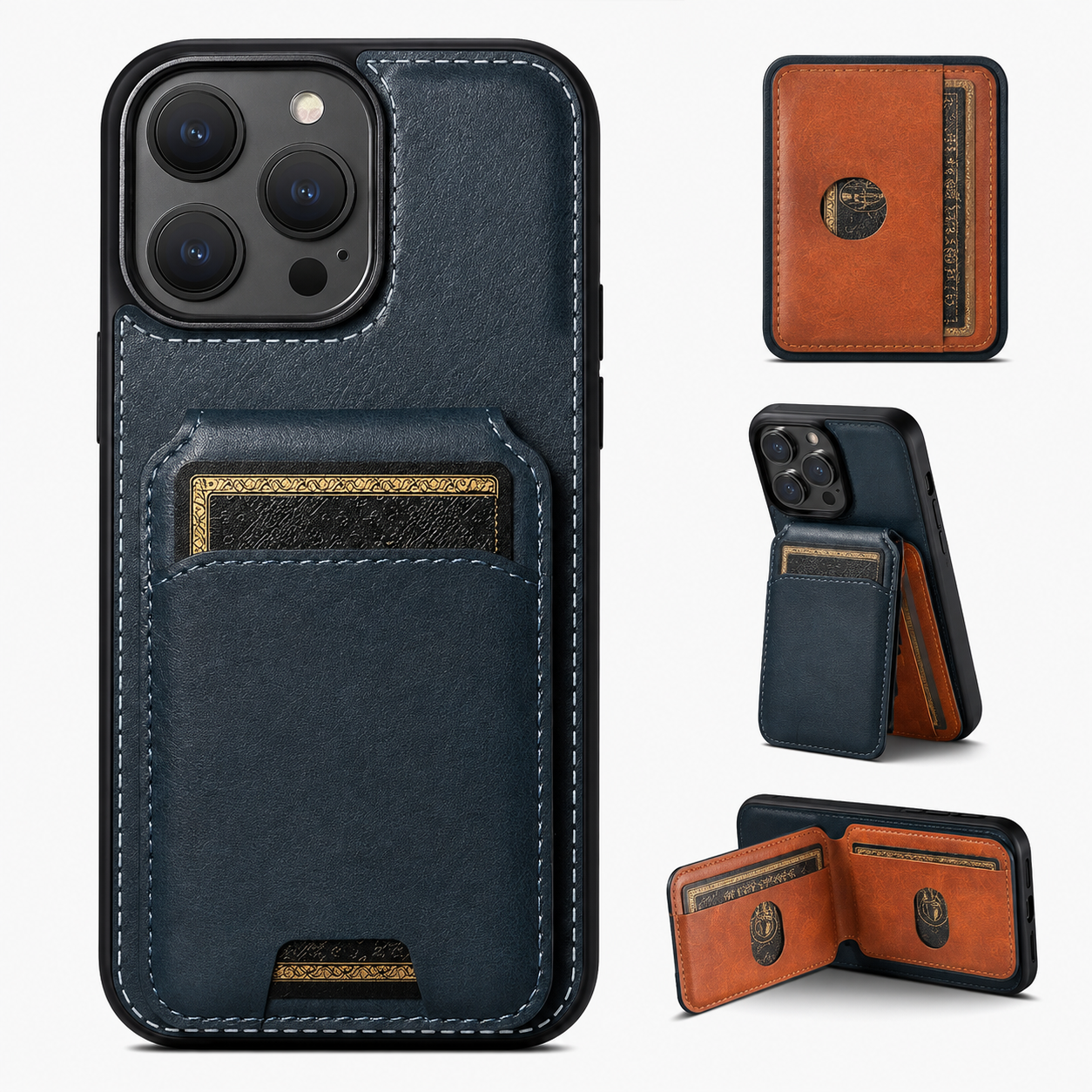 Navy Stealth Wallet Case for Apple iPhone 16 Pro Max
