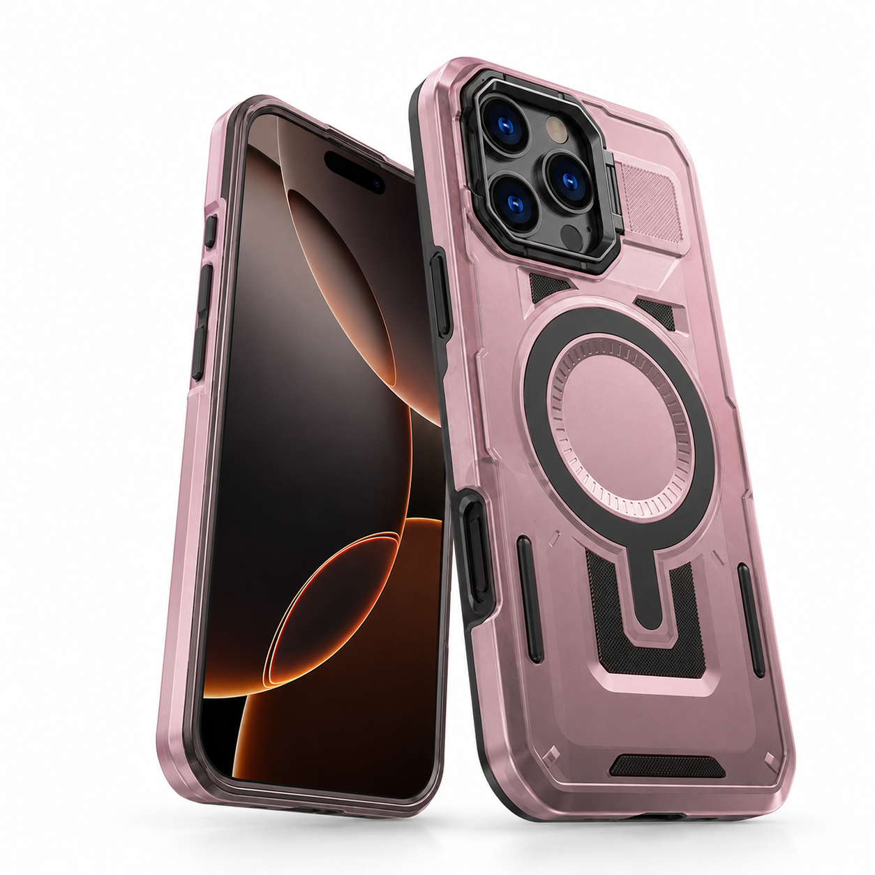 Rose Gold Protective Shield Mate Cover for iPhone 16 Pro Max
