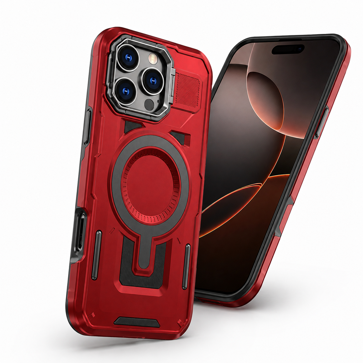 Red Protective Shield Mate Cover for iPhone 16 Pro Max
