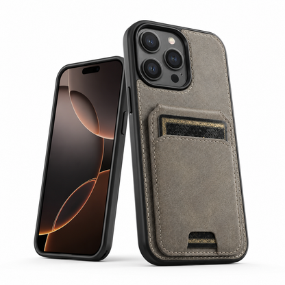 Premium Grey Wallet Phone Case for Apple iPhone 16 Pro Max
