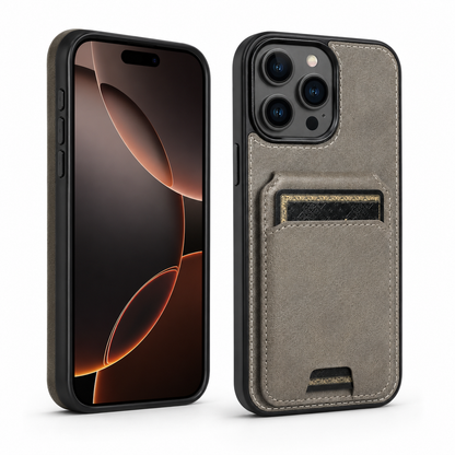 Protective Stealth Wallet Cover for iPhone 16 Pro Max Grey