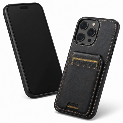 Premium Black Wallet Phone Case for Apple iPhone 16 Pro Max
