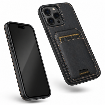 Protective Stealth Wallet Cover for iPhone 16 Pro Max Black
