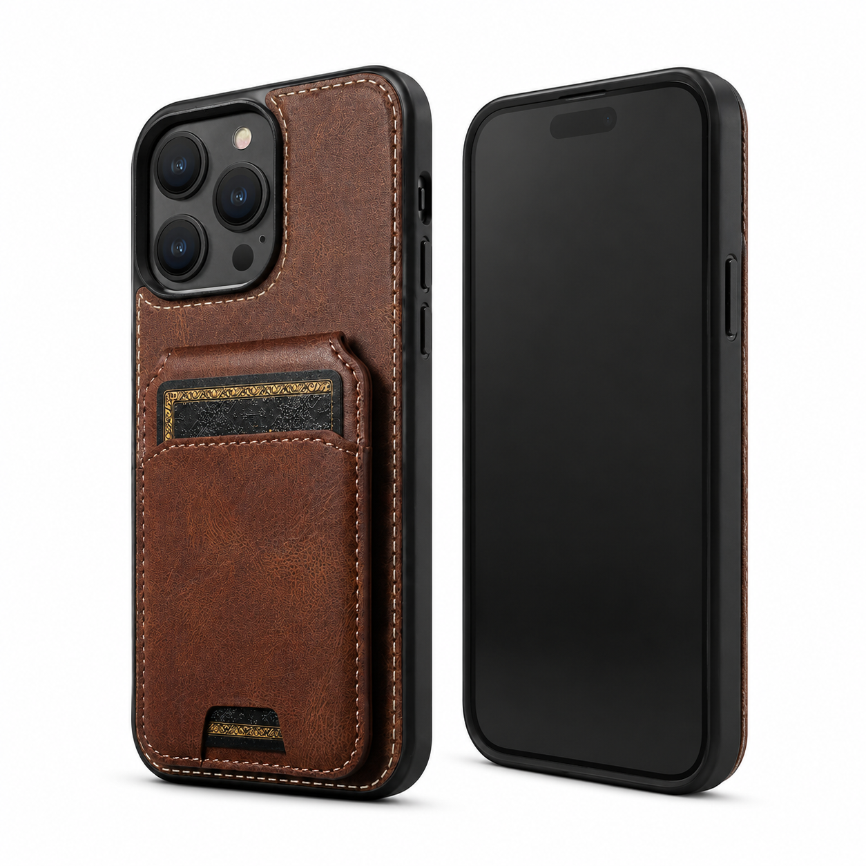 Premium Brown Wallet Phone Case for Apple iPhone 16 Pro Max
