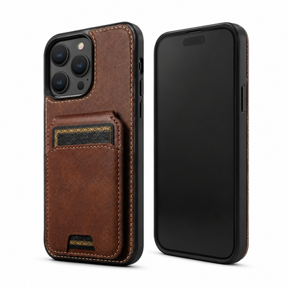 Premium Brown Wallet Phone Case for Apple iPhone 16 Pro Max

