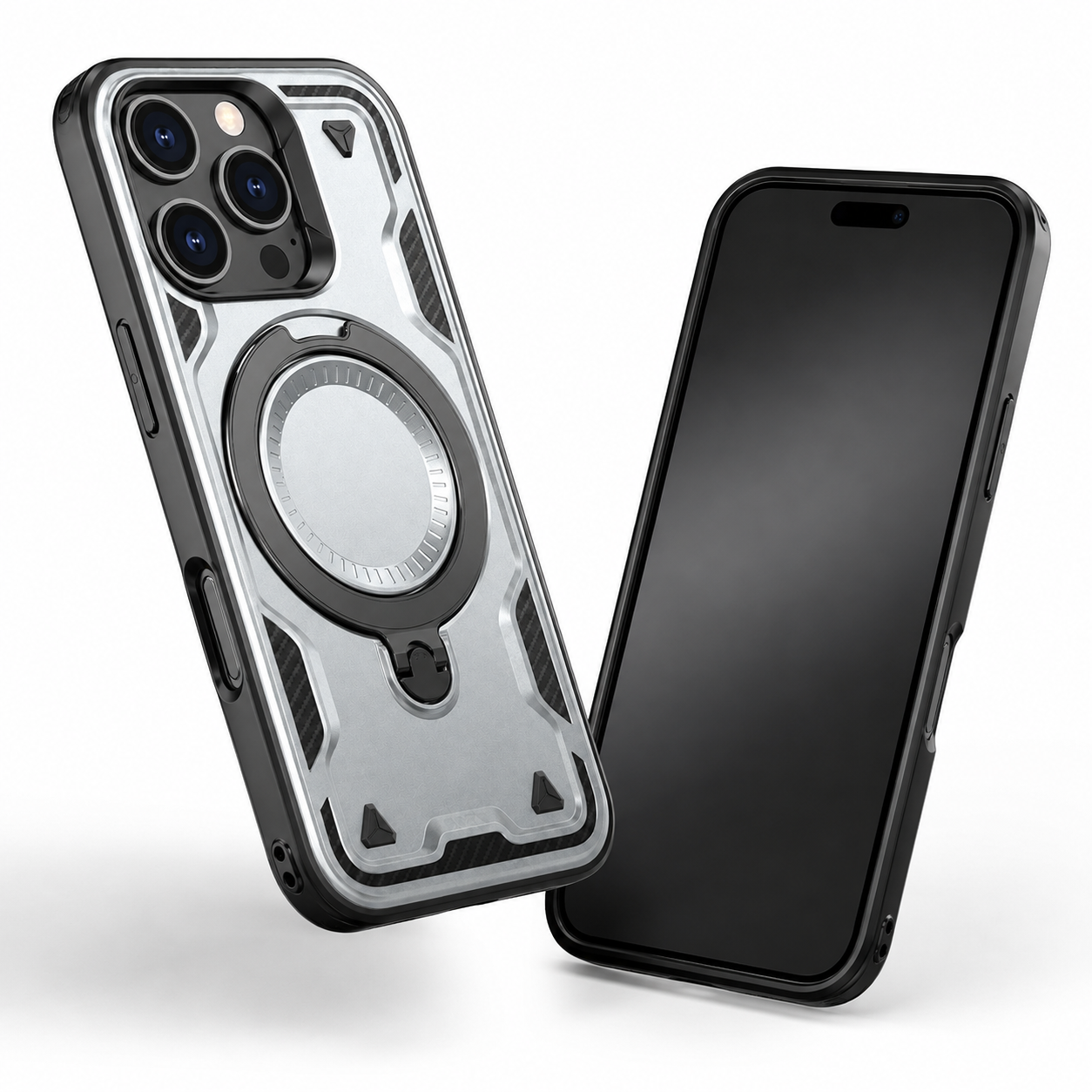 Grey Sparta Magnetic Ring Case for iPhone 16 Pro Max

