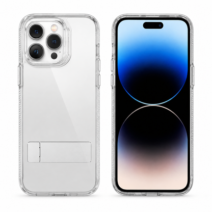 3-Angle Metal Kickstand Clear Case for Apple iPhone 16 Pro Max - Clear