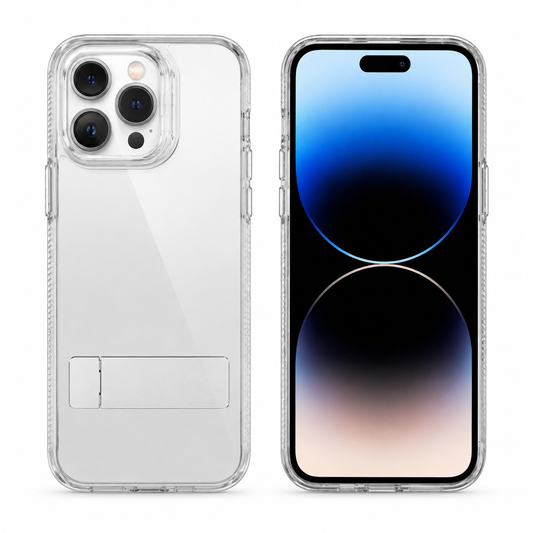 3-Angle Metal Kickstand Clear Case for Apple iPhone 16 Pro Max - Clear
