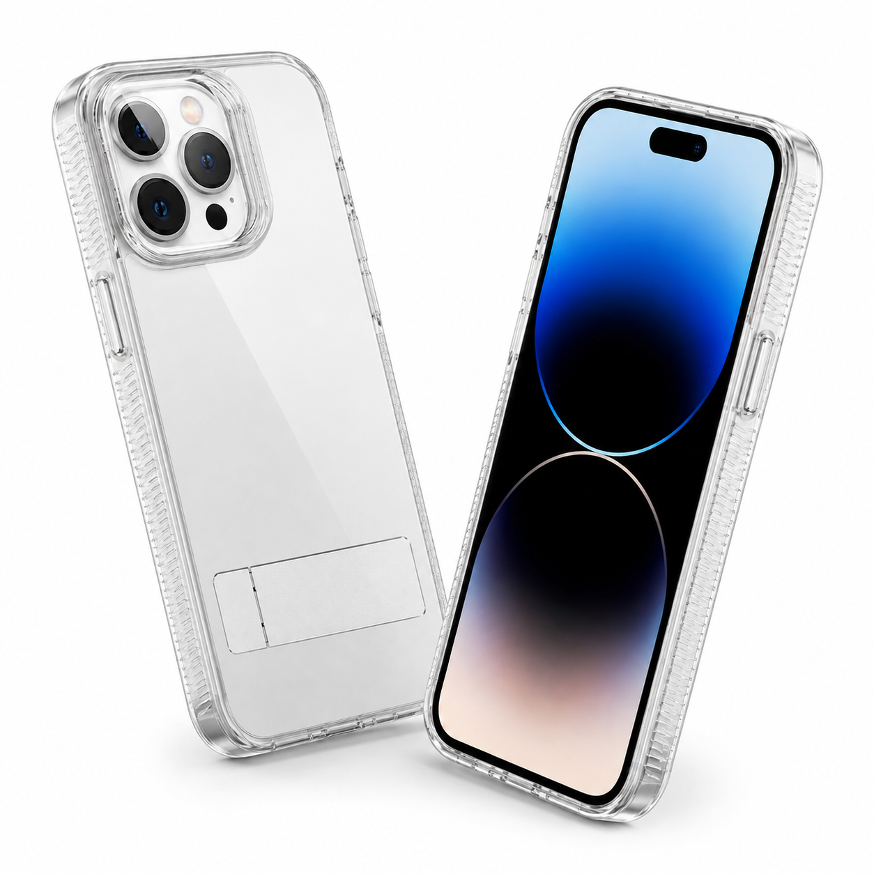 3-Angle Metal Kickstand Clear Case for Apple iPhone 16 Pro Max - Clear