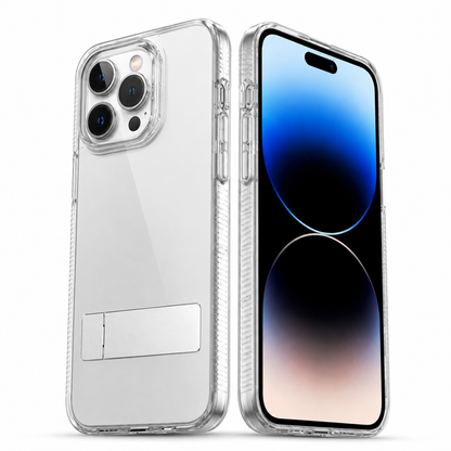 3-Angle Metal Kickstand Clear Case for Apple iPhone 16 Pro Max - Clear