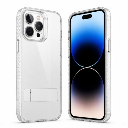 3-Angle Metal Kickstand Clear Case for Apple iPhone 16 Pro Max - Clear