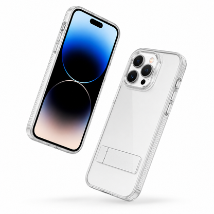 3-Angle Metal Kickstand Clear Case for Apple iPhone 16 Pro Max - Clear