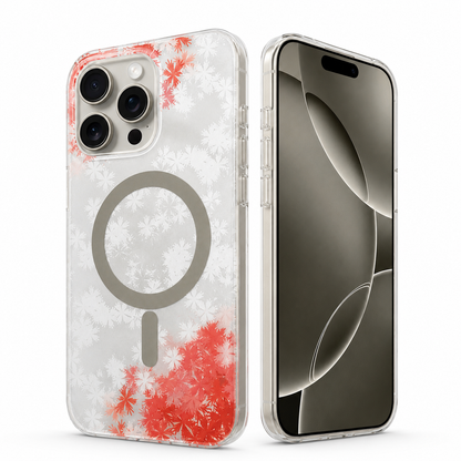 Frosted MagSafe Flower Case for Apple iPhone 16 Pro Max - Light Pink
