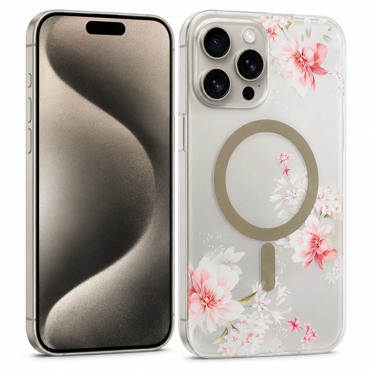 Frosted MagSafe Flower Case for Apple iPhone 16 Pro Max - Hot Pink