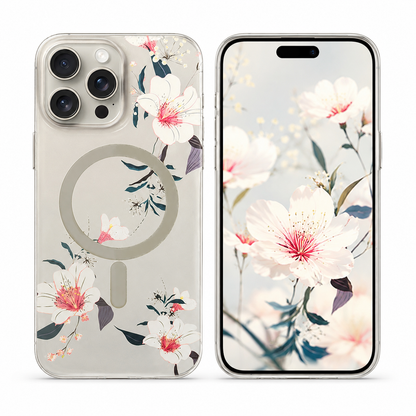 Frosted MagSafe Flower Case for Apple iPhone 16 Pro Max - White