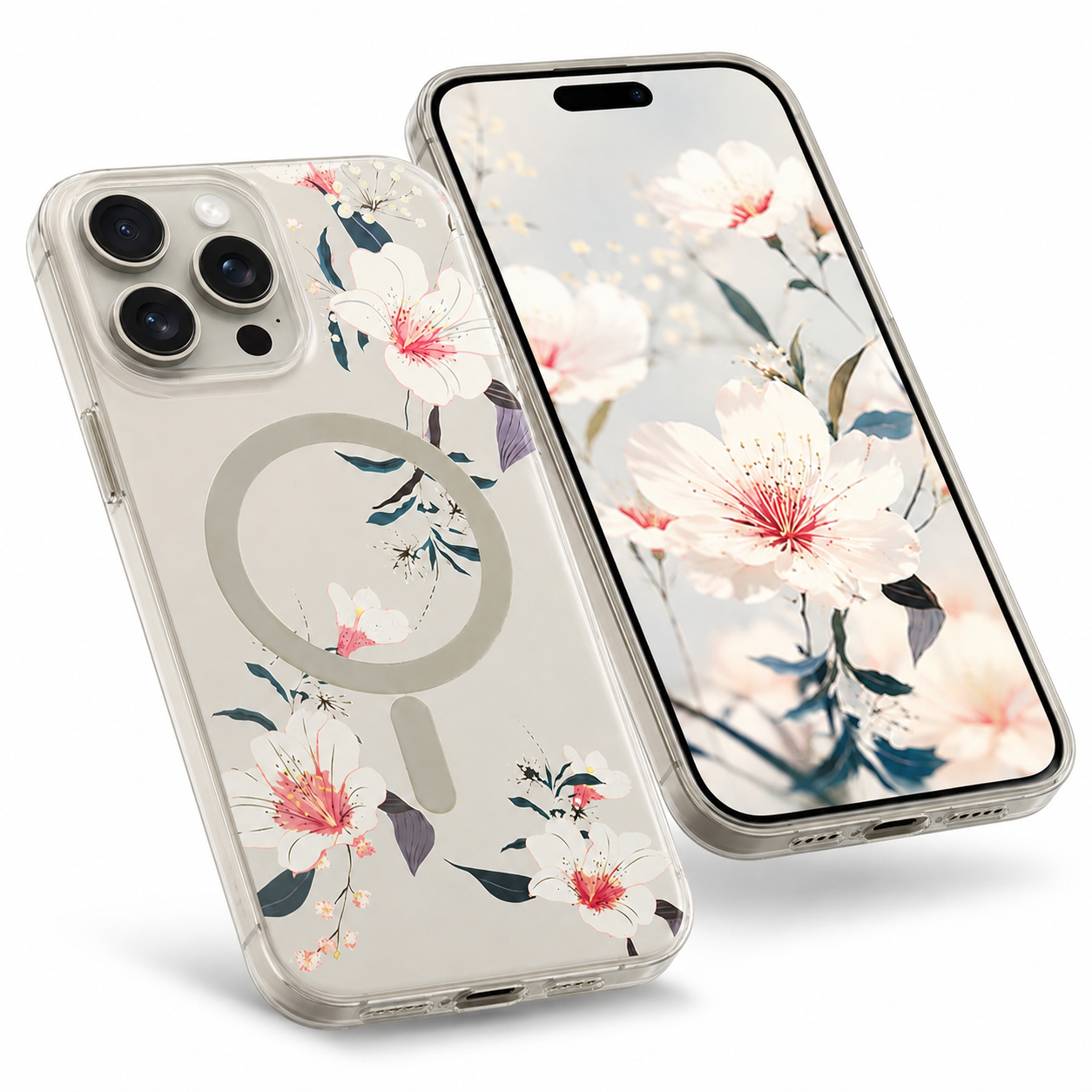 Frosted MagSafe Flower Case for Apple iPhone 16 Pro Max - White