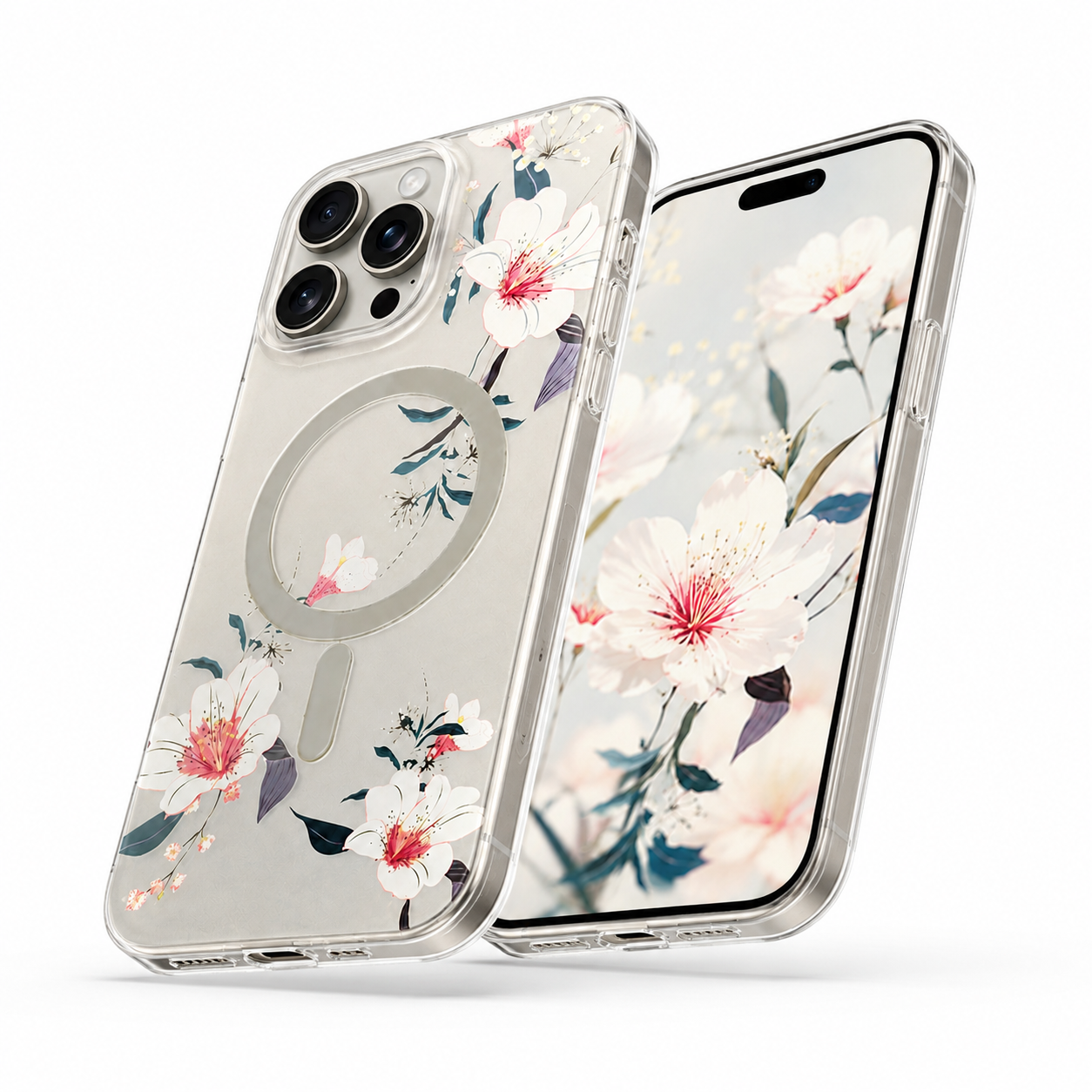 Frosted MagSafe Flower Case for Apple iPhone 16 Pro Max - White