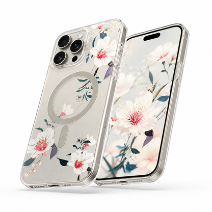 Frosted MagSafe Flower Case for Apple iPhone 16 Pro Max - White