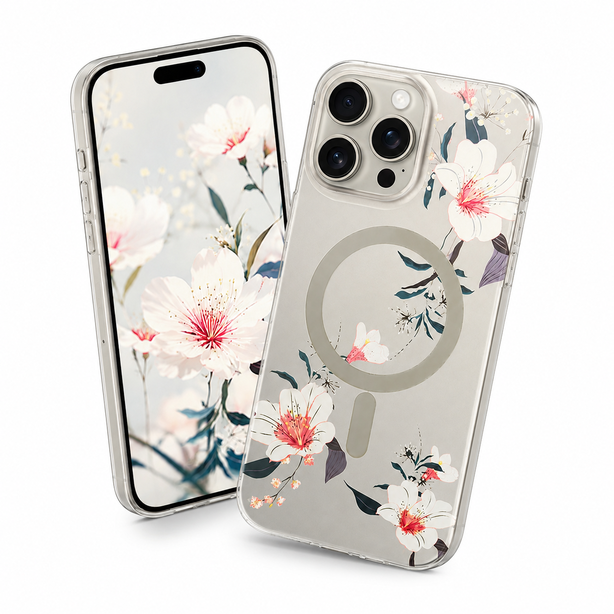 Frosted MagSafe Flower Case for Apple iPhone 16 Pro Max - White