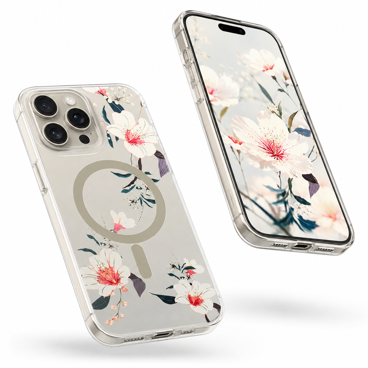 Frosted MagSafe Flower Case for Apple iPhone 16 Pro Max - White