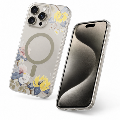 Frosted MagSafe Flower Case for Apple iPhone 16 Pro Max - Yellow