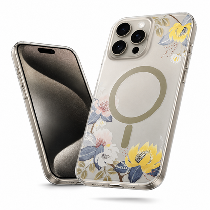 Frosted MagSafe Flower Case for Apple iPhone 16 Pro Max - Yellow