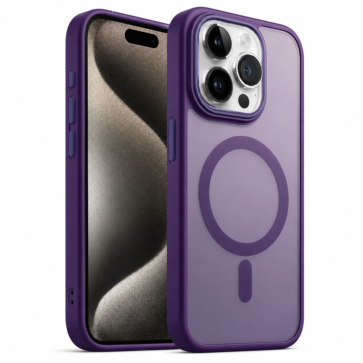 Matte Rubberized MagSafe Case for Apple iPhone 16 Pro Max - Deep Purple