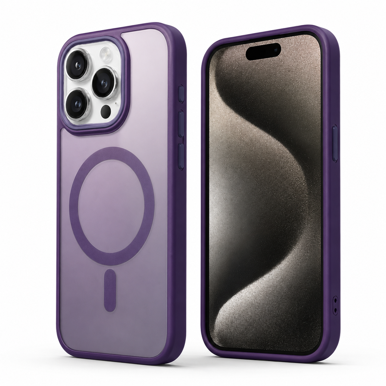 Matte Rubberized MagSafe Case for Apple iPhone 16 Pro Max - Deep Purple