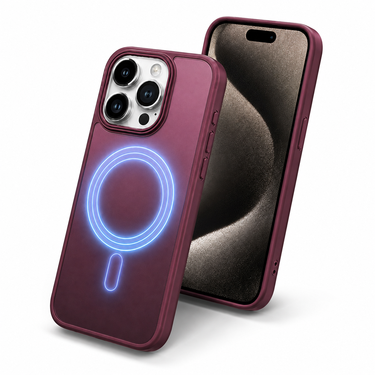 Matte Rubberized MagSafe Case for Apple iPhone 16 Pro Max - Wine