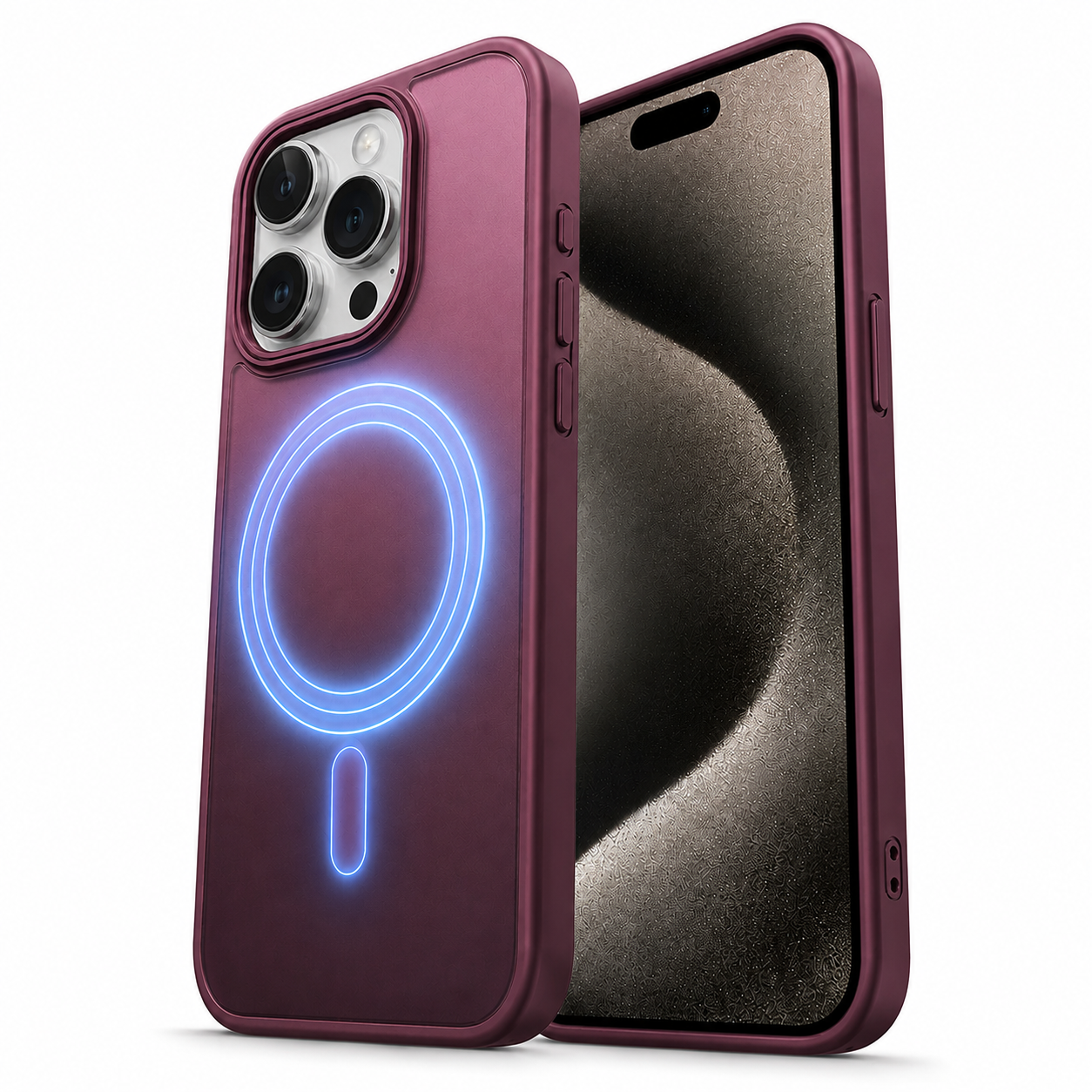 Matte Rubberized MagSafe Case for Apple iPhone 16 Pro Max - Wine