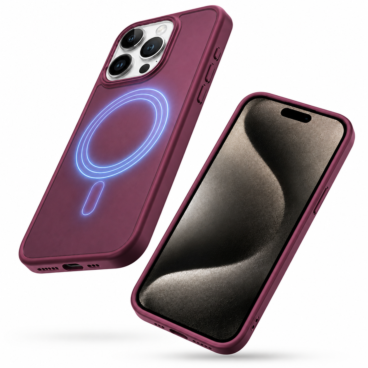 Matte Rubberized MagSafe Case for Apple iPhone 16 Pro Max - Wine