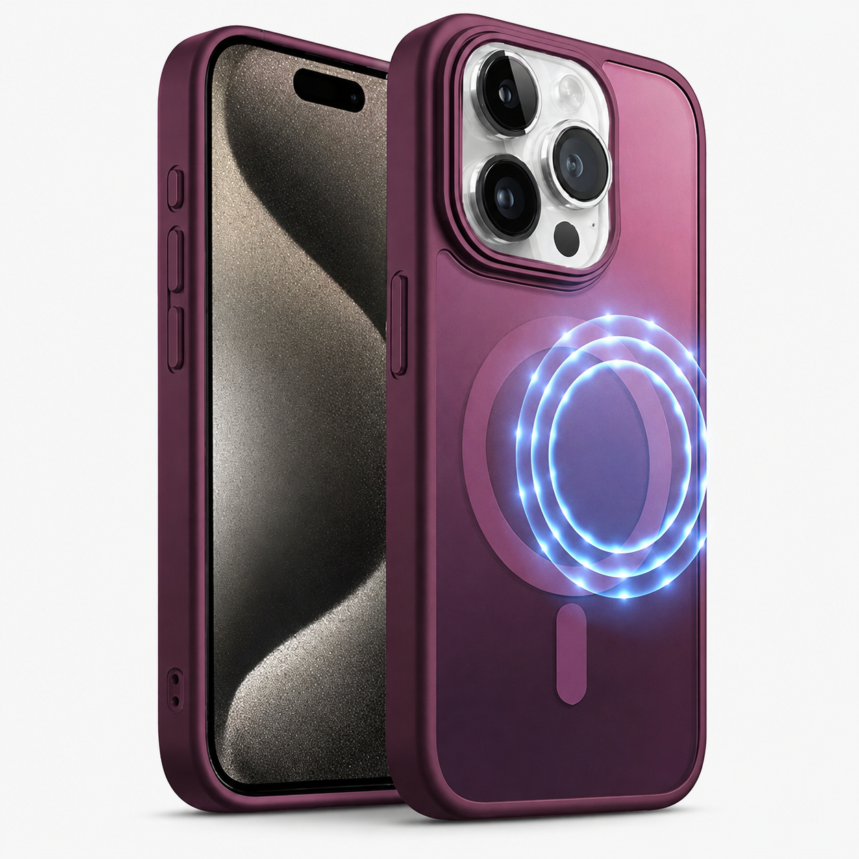 Matte Rubberized MagSafe Case for Apple iPhone 16 Pro Max - Wine