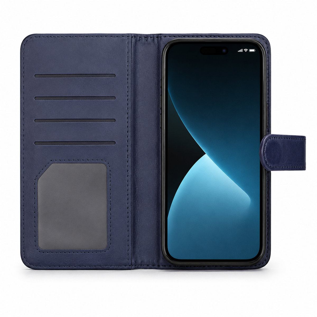 Bifold 9 Card detachable wallet for Apple iPhone 16 Pro Max - Navy