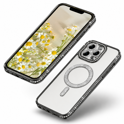 Glitter Electroplated MagSafe Case for Apple iPhone 16 Pro Max - Black