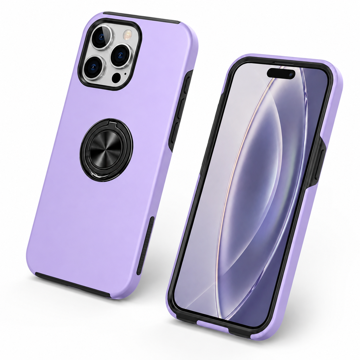 Swirl Invisible Ring Protective Case for Apple iPhone 16 Pro Max - Light Purple