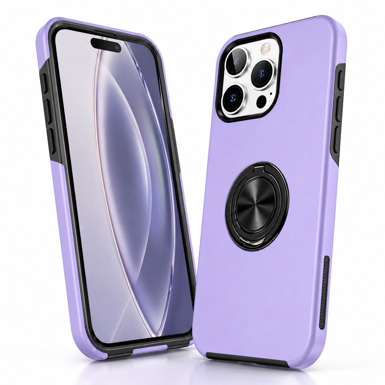 Swirl Invisible Ring Protective Case for Apple iPhone 16 Pro Max - Light Purple