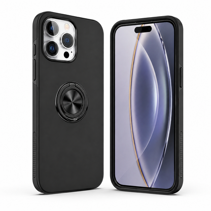 Swirl Invisible Ring Stand Case for Apple iPhone 16 Pro Max - Black