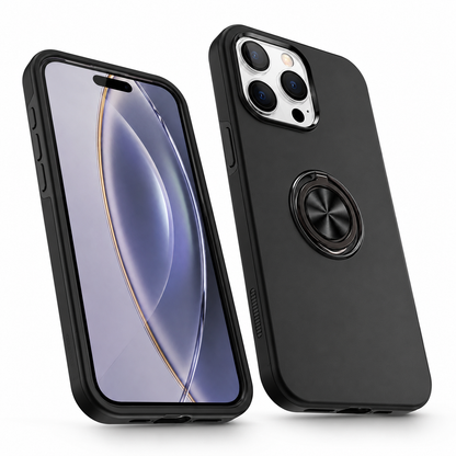 Swirl Invisible Ring Stand Case for Apple iPhone 16 Pro Max - Black
