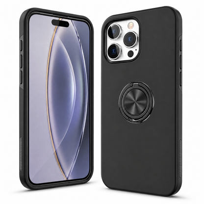 Swirl Invisible Ring Stand Case for Apple iPhone 16 Pro Max - Black