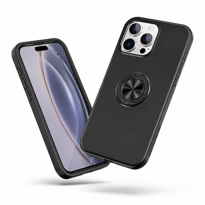 Swirl Invisible Ring Stand Case for Apple iPhone 16 Pro Max - Black