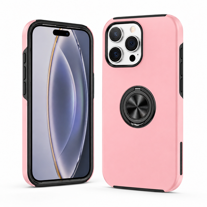 Swirl Invisible Ring Stand Case for Apple iPhone 16 Pro Max - Rose Gold