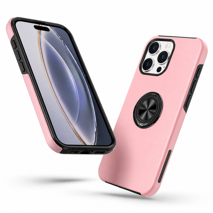 Swirl Invisible Ring Stand Case for Apple iPhone 16 Pro Max - Rose Gold