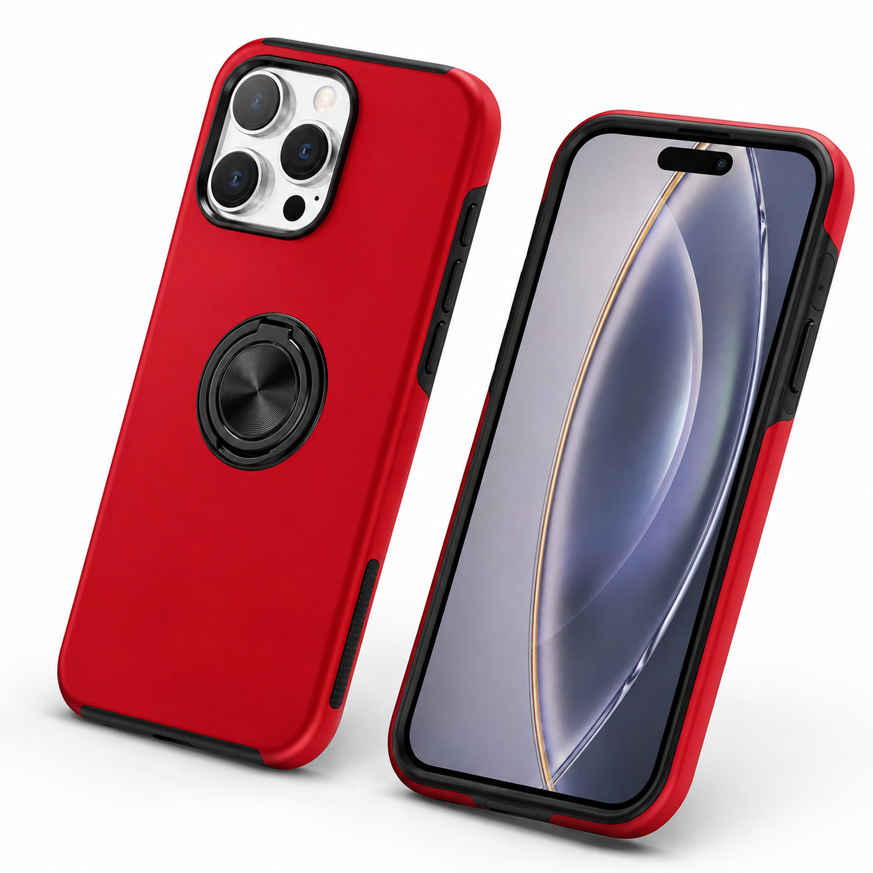 Swirl Invisible Ring Case for Apple iPhone 16 Pro Max - Red