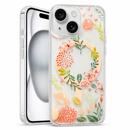 Frosted MagSafe Floral Case for Apple iPhone 14  - Beautiful Day Blue Flowers