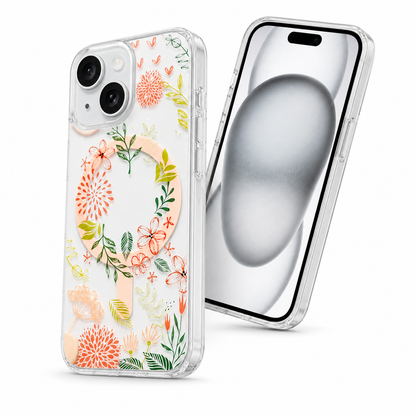 Frosted MagSafe Floral Case for Apple iPhone 14  - Beautiful Day Blue Flowers