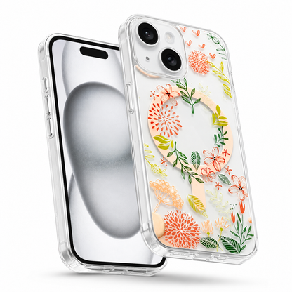 Frosted MagSafe Floral Case for Apple iPhone 14  - Beautiful Day Blue Flowers
