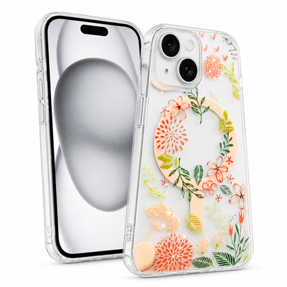 Frosted MagSafe Floral Case for Apple iPhone 14  - Beautiful Day Blue Flowers