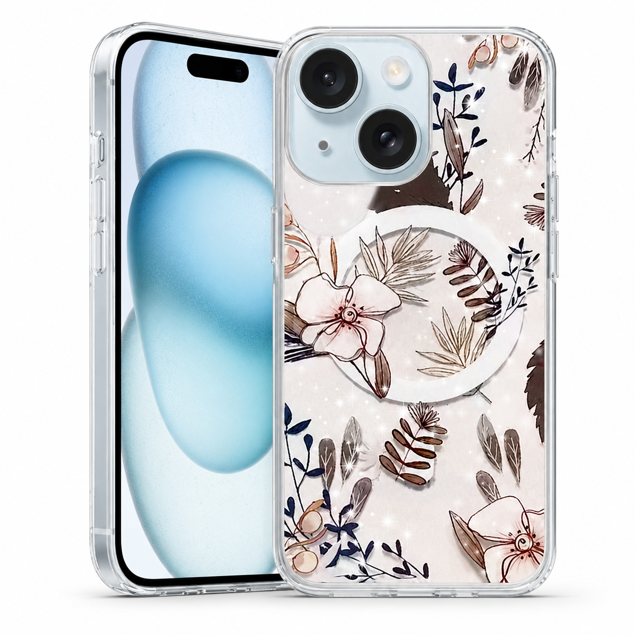 Frosted MagSafe Floral Case for Apple iPhone 14 - Flower Petals