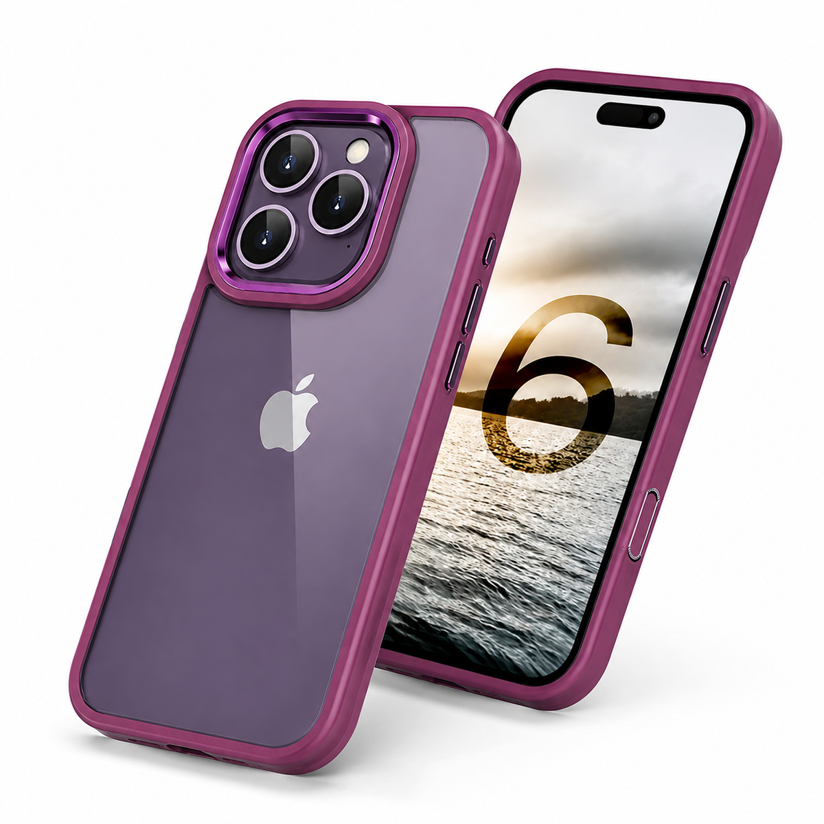 Matte Ultra-Hybrid Case for Apple iPhone 14 Pro Max - Wine - side profile product view